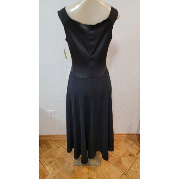 LAUNDRY BY SHELLI SEGAL  WOMEN'S BLACK  LONG COCKTAIL  DRESS SIZE 10 # 354B - Picture 6 of 12